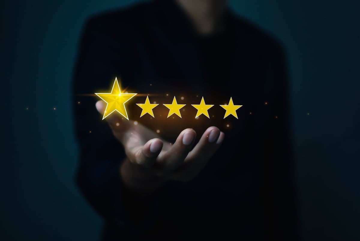 Five star review rating